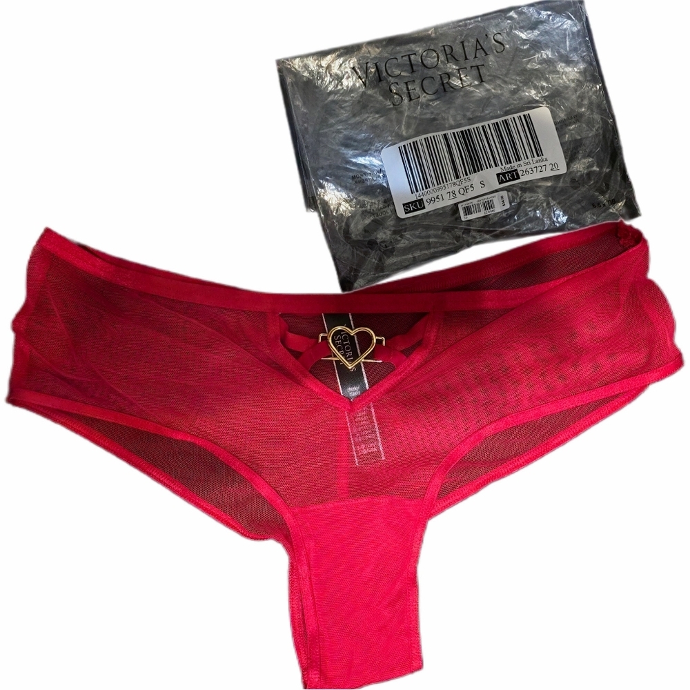 Victorias Secret Very Sexy Cutout Cheeky Panty - Metal Heart Hardware - Sz Small - Picture 6 of 6